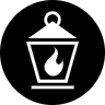 Icon of lantern with flame inside