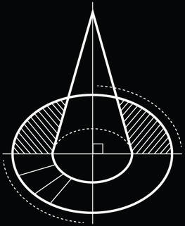 Mythematics logo of a geometric wizard hat