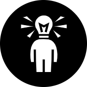 Icon of person with lightbulb head