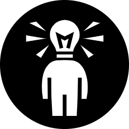 Icon of person with lightbulb head